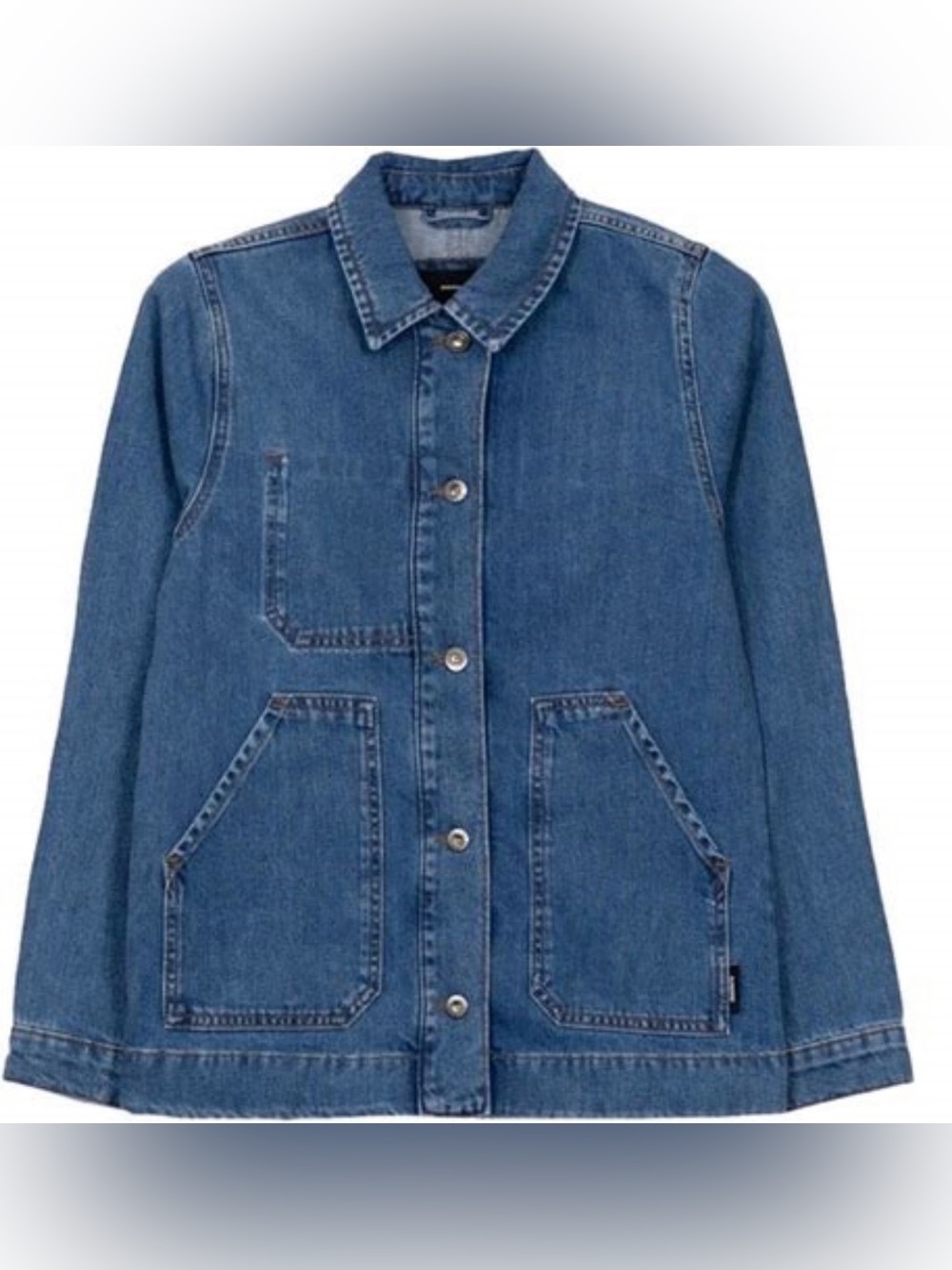 Finisterre Yarrel Denim Chore Jacket Classic Blue Denim washed indigo size 8